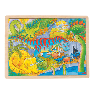 Goki Wooden Jigsaw Puzzle Dinos, 48º.