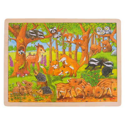 Goki Wooden Jigsaw Puzzle Forest Animals, 48º.