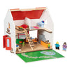 Casa delle bambole portatile in legno Goki con accessori