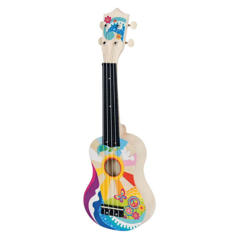 Flower Power ukulele in legno Goki