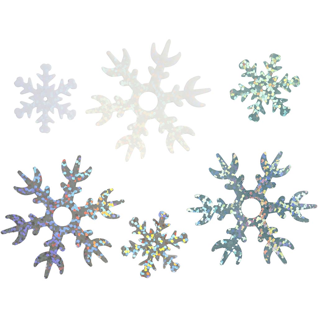 Creativ company sequins, size 25+45 mm, light blue, silver, white, 30 gr 1 box