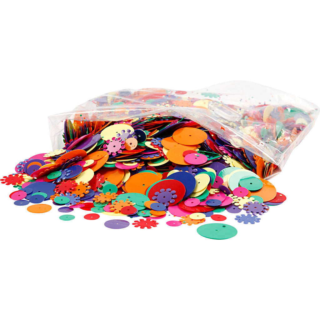 Paillettes Creativ company, tonde, misura 10-25 mm, vari colori, 250 gr 1 scatola