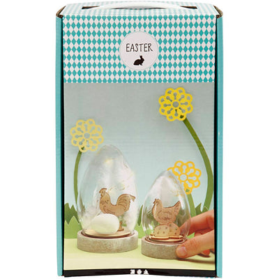 Creativ company campana di vetro con decoro h: 12+15,5 cm 2 pezzi 1 scatola