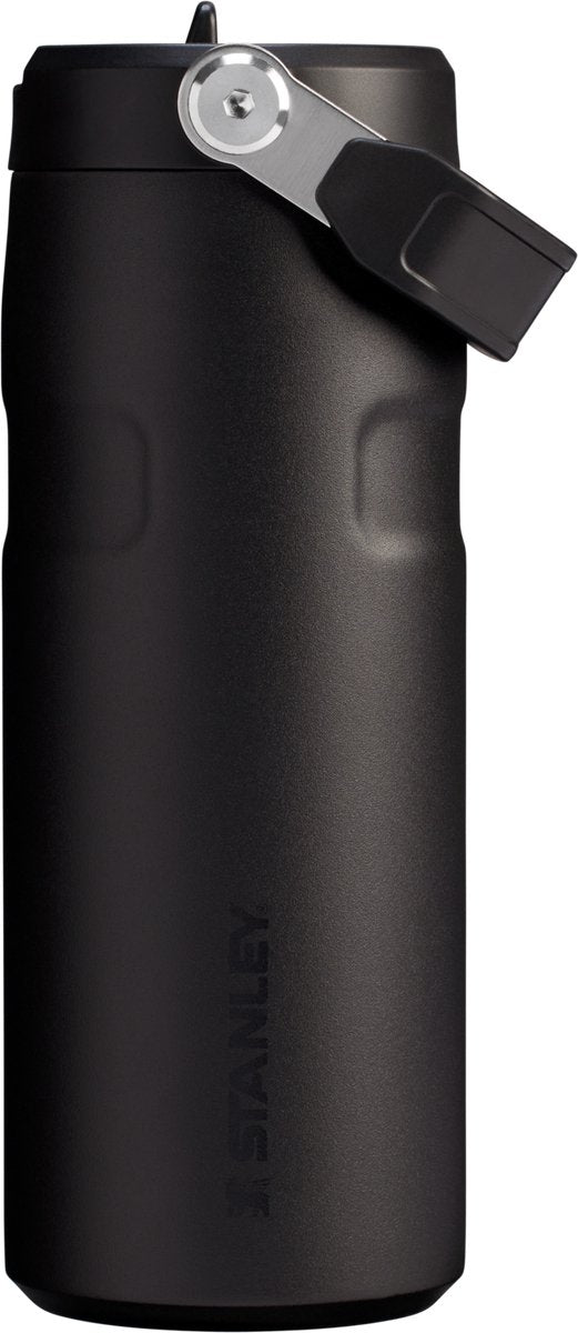 Stanley flip Straw 2.0 botella de agua con pajita 0,47 l - 10 horas de frío - 2 días de frío con hielo - botella de acero inoxidable - sin BPA - a prueba de fugas - apta para lavavajillas - negro