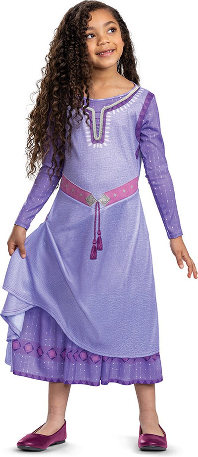 Disfraz disney - deseo, vestido asha deluxe, talla xs (3t-4t años), niña