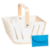 Cesta de la compra de madera Goki con cartera de tela