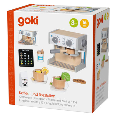 Máquina de café y té de madera Goki - 16 piezas.