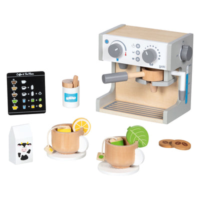 Máquina de café y té de madera Goki - 16 piezas.