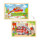 Puzzle in legno Goki - elicottero e camion dei pompieri - 24 pezzi.