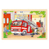 Puzzle in legno Goki - elicottero e camion dei pompieri - 24 pezzi.