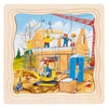 Puzzle de madera de 3 capas de Goki - construcción de casas - 35 piezas