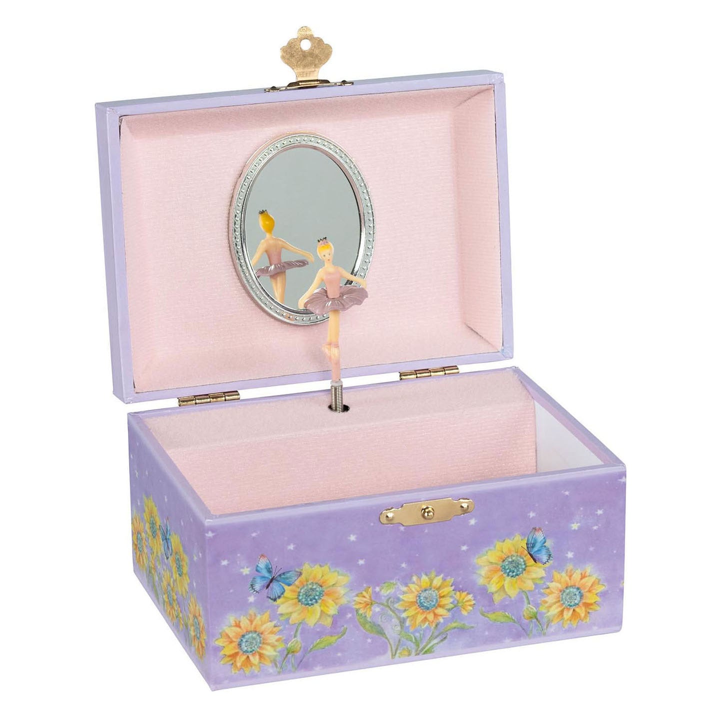 Goki Music Box Ballerina Flowers Purple