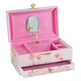 Goki muziekdoos ballerina bloemen roze - afbeelding 1