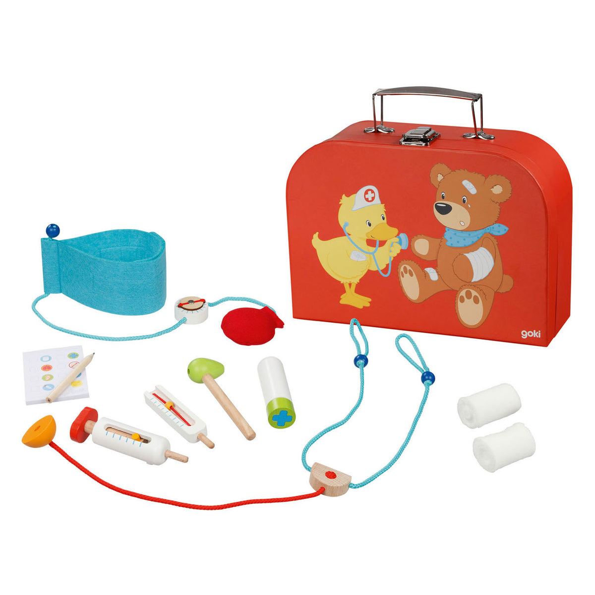 Goki Doctor's Suitcase con attrezzatura da dottore, 10dlg.