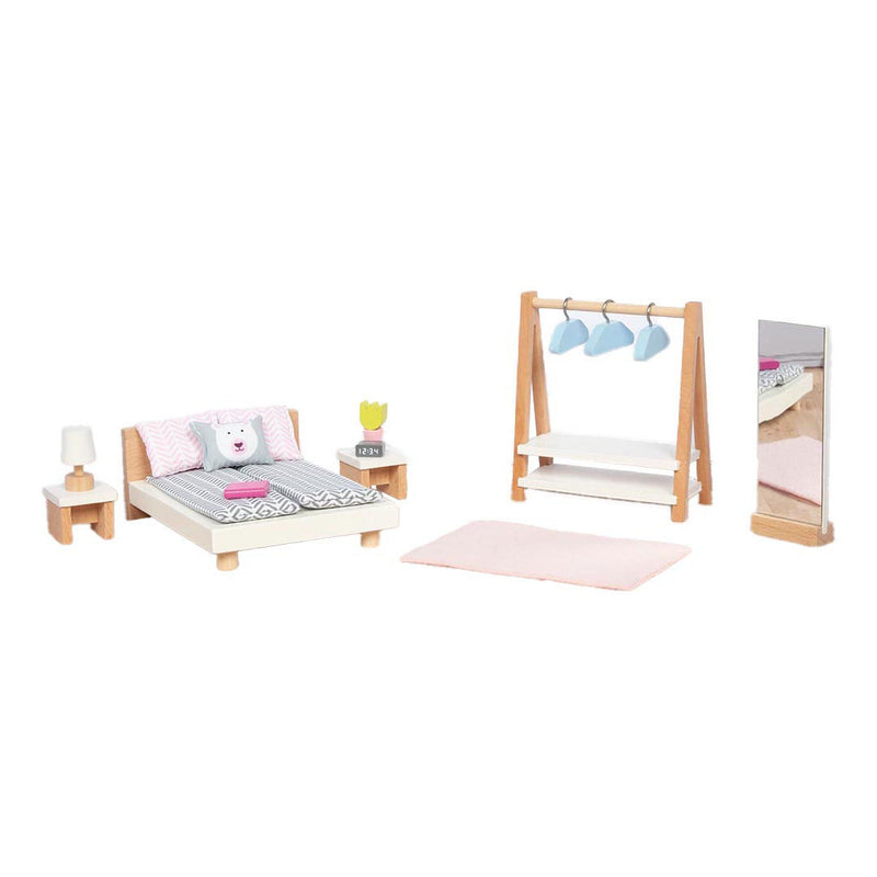 Camera da letto per mobili per burattini in legno Goki, 18dlg.