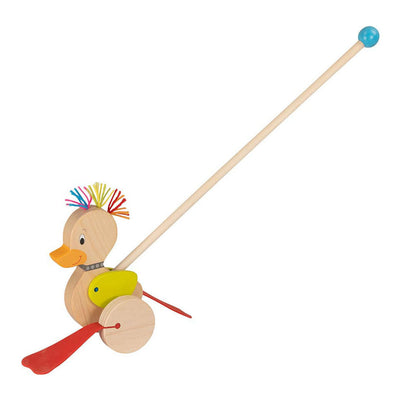Goki Wooden Push Figura Duck