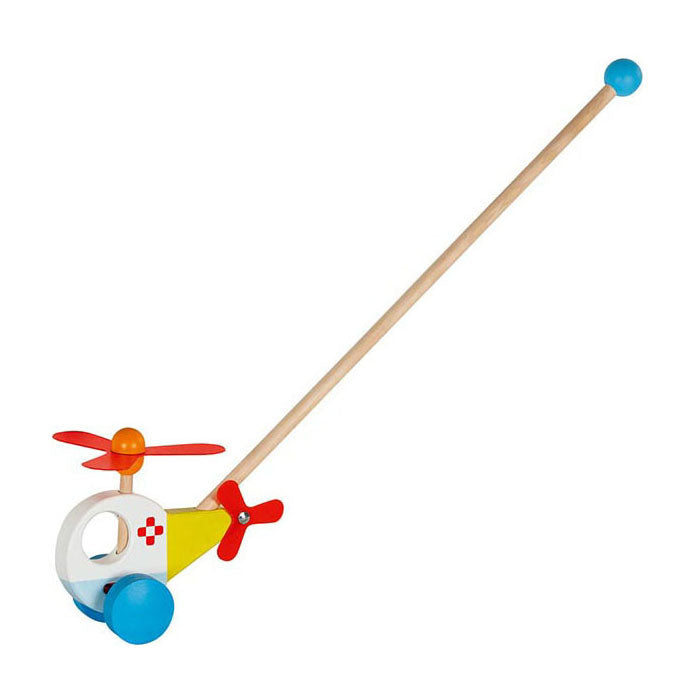 Goki Wooden Push Figure Elicopter