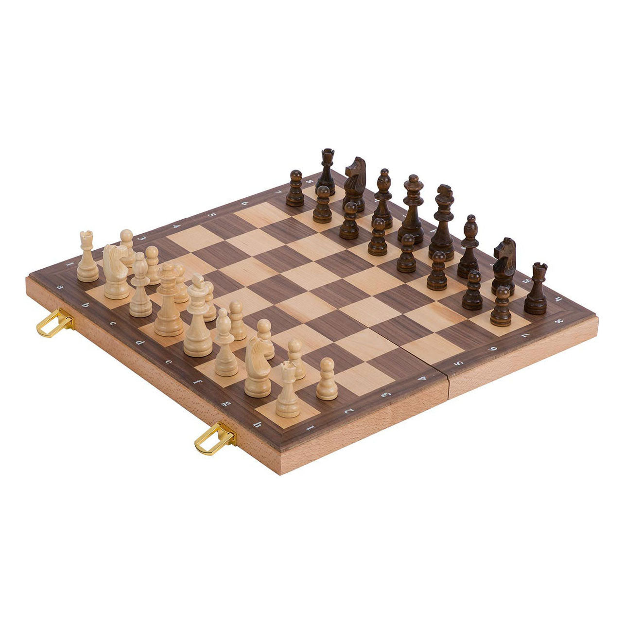 Goki houten schaakspel in koffer