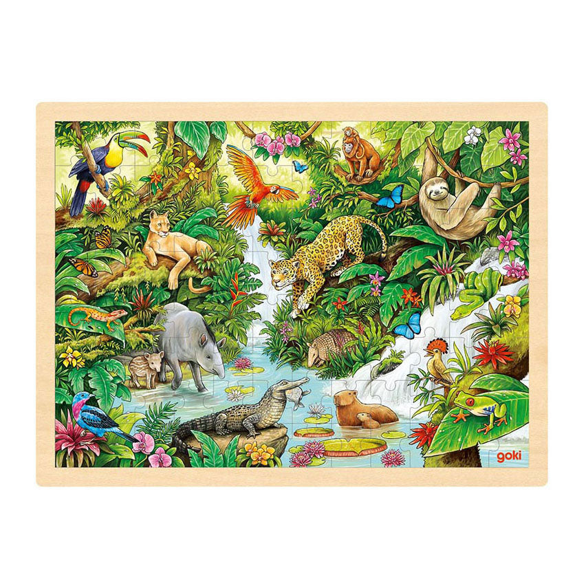 Goki Wooden Jigsaw Puzzle en la jungla, 96.