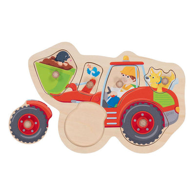 Bottoni di legno Goki caricatore di ruote puzzle, 6st.
