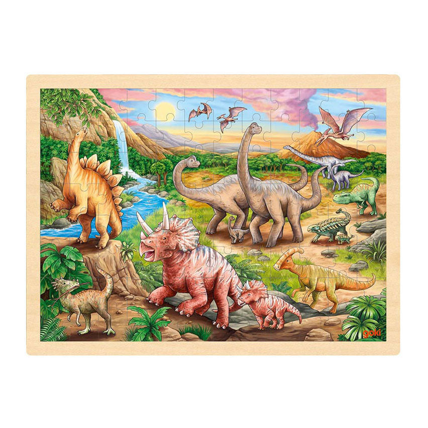 Goki Wooden Jigsaw Puzzle Dinosaurus, 96º.