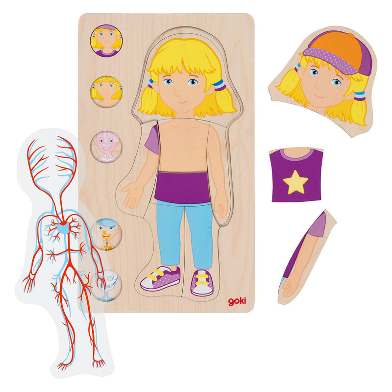 Goki Strato in legno Puzzle Girl Human Body, 29st.