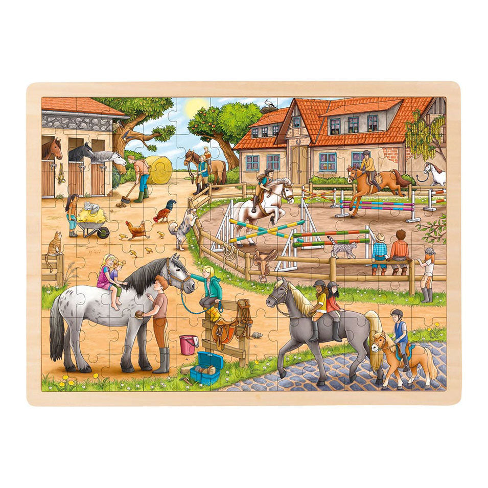 Goki Wooden Jigsaw Puzzle Horse Manege, 96.