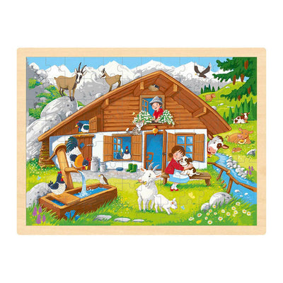 Goki Wooden Jigsaw Puzzle nelle Alpi, 96st.