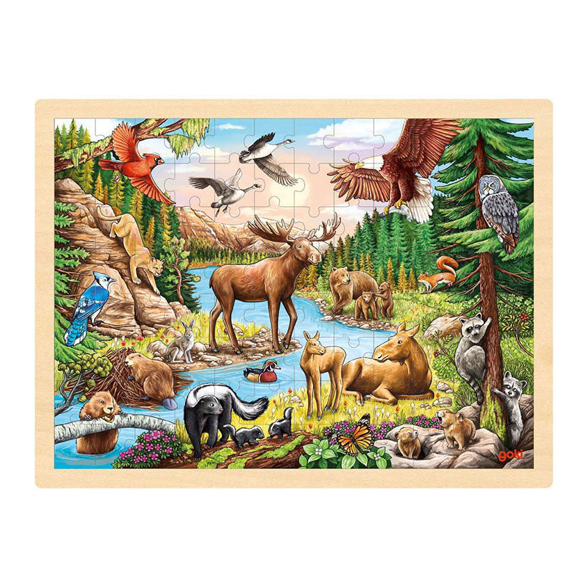 Goki Wooden Jigsaw Puzzle North American Wilderness, 96º.