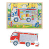 Goki Wooden Strayer Puzzle Fire Brigade al lavoro, 60 °.