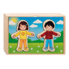 Goki Wooden Dressing Puzzle Boy and Girl en Houten Box, 36.