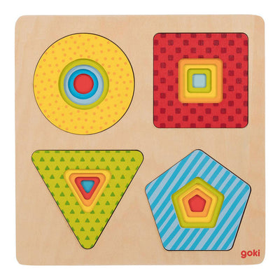 Forme geometriche di Goki Wood Strayer puzzle, 16st.
