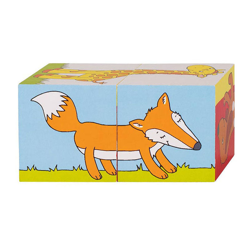 Goki Wooden Block Puzzle Animals, 2st.