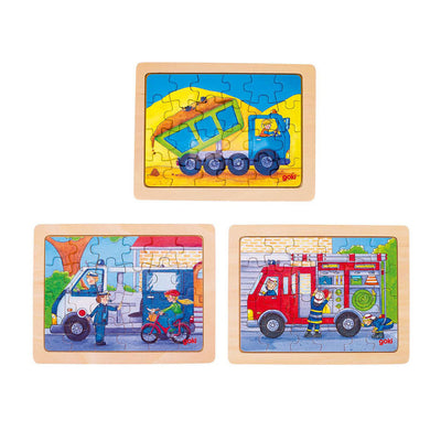 Goki Wooden Jigsaw Puzzle Hard Work, 24st.