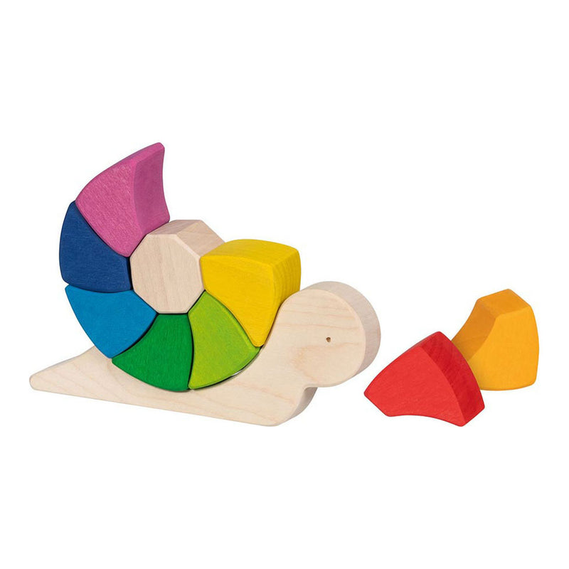 Goki Wooden Puzzle and Building Blocks Alegful Snail Pauline, 10dlg.
