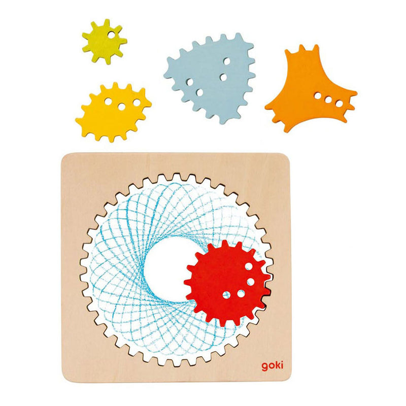 Spirografo Goki in legno CEAT set, 6dlg.
