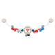 Goki houten wandelwagenketting auto's met clips