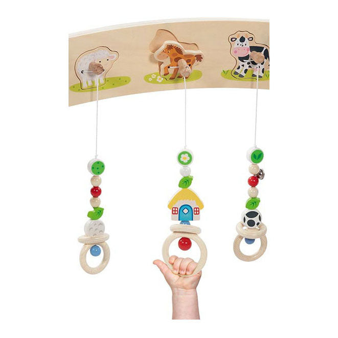 Goki Wooden Baby Gym Animales de granja con sonido