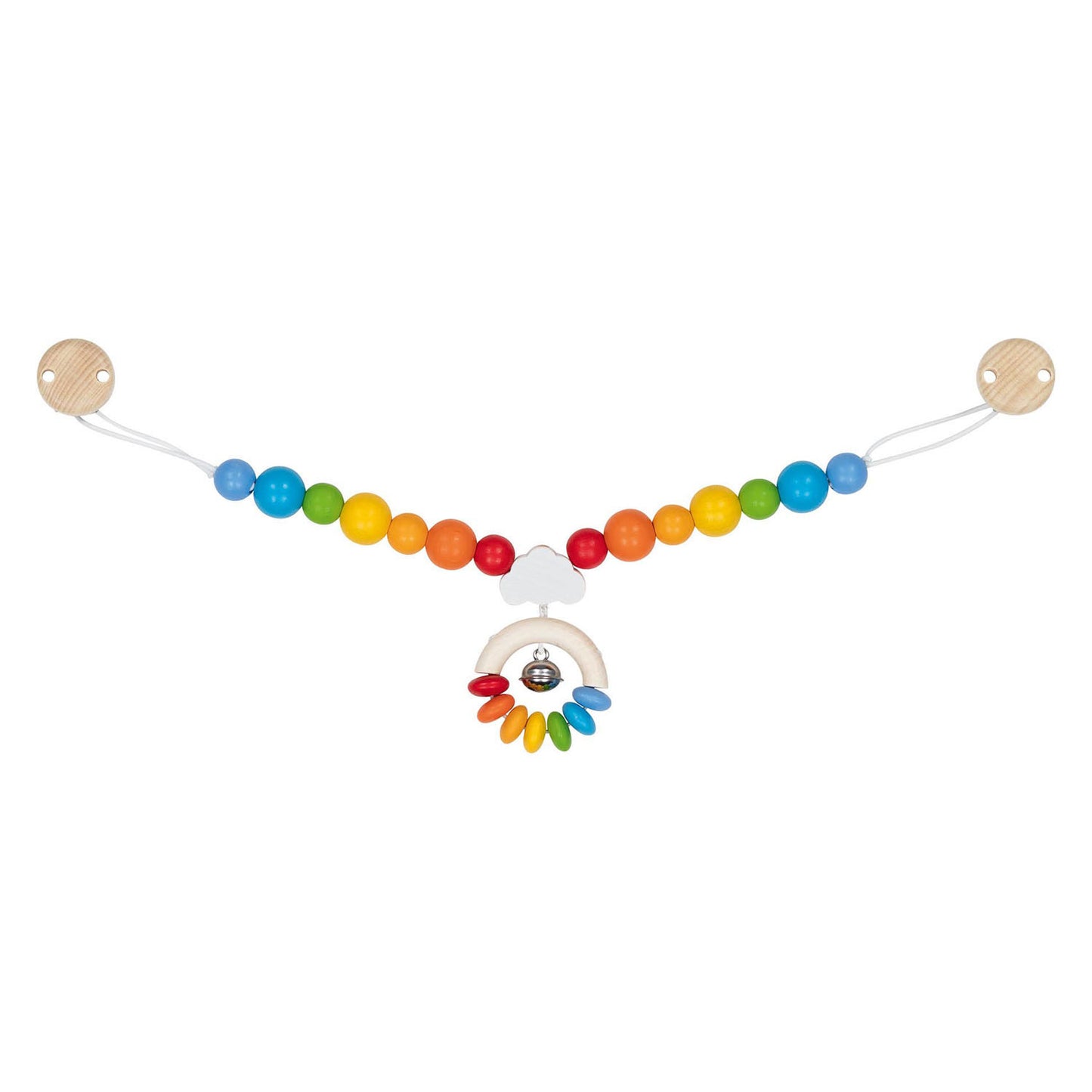 Rainbow della catena di passeggini in legno Goki con clip