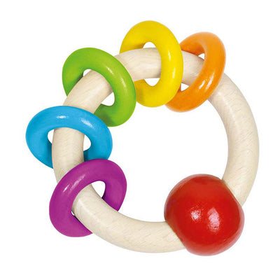Goki Wooden Grippring con 5 anelli arcobaleno