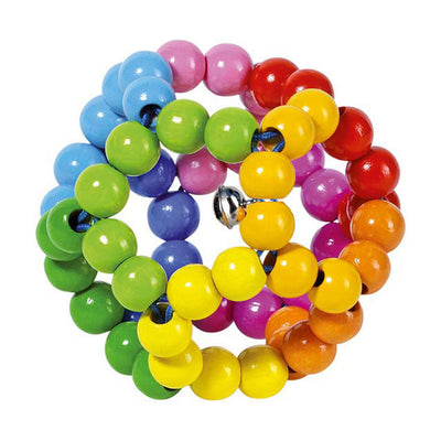 Goki Wooden Grippring Ball Rainbow