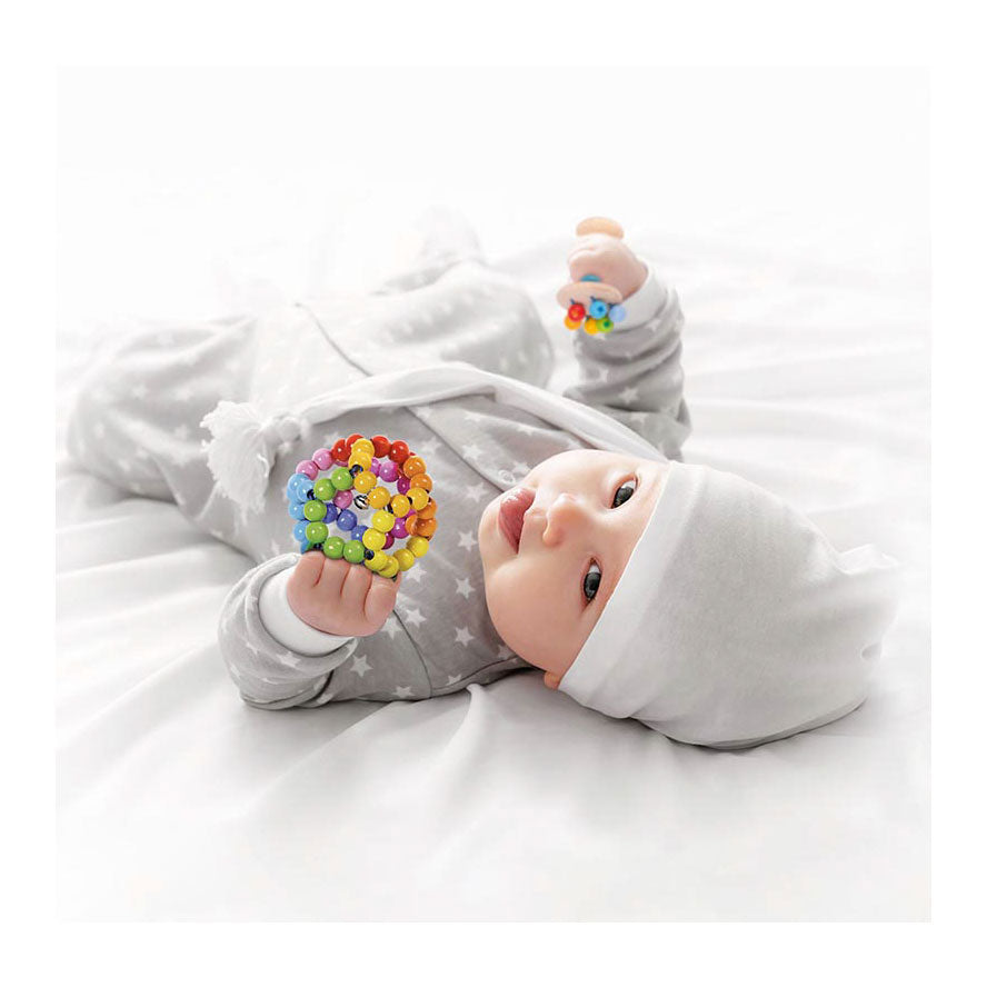 Goki Wooden Grippring Ball Rainbow