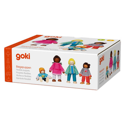Familia intercultural de muñecas flexibles de Goki, 4st.