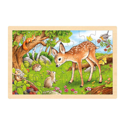 Goki Wooden Jigsaw Puzzle Deer, 24st.