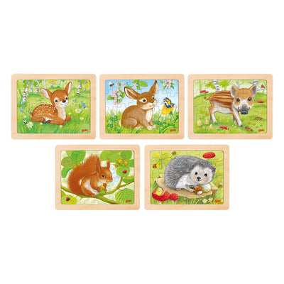 Goki Wooden Jigsaw Puzzle Forest Animal, 24st.