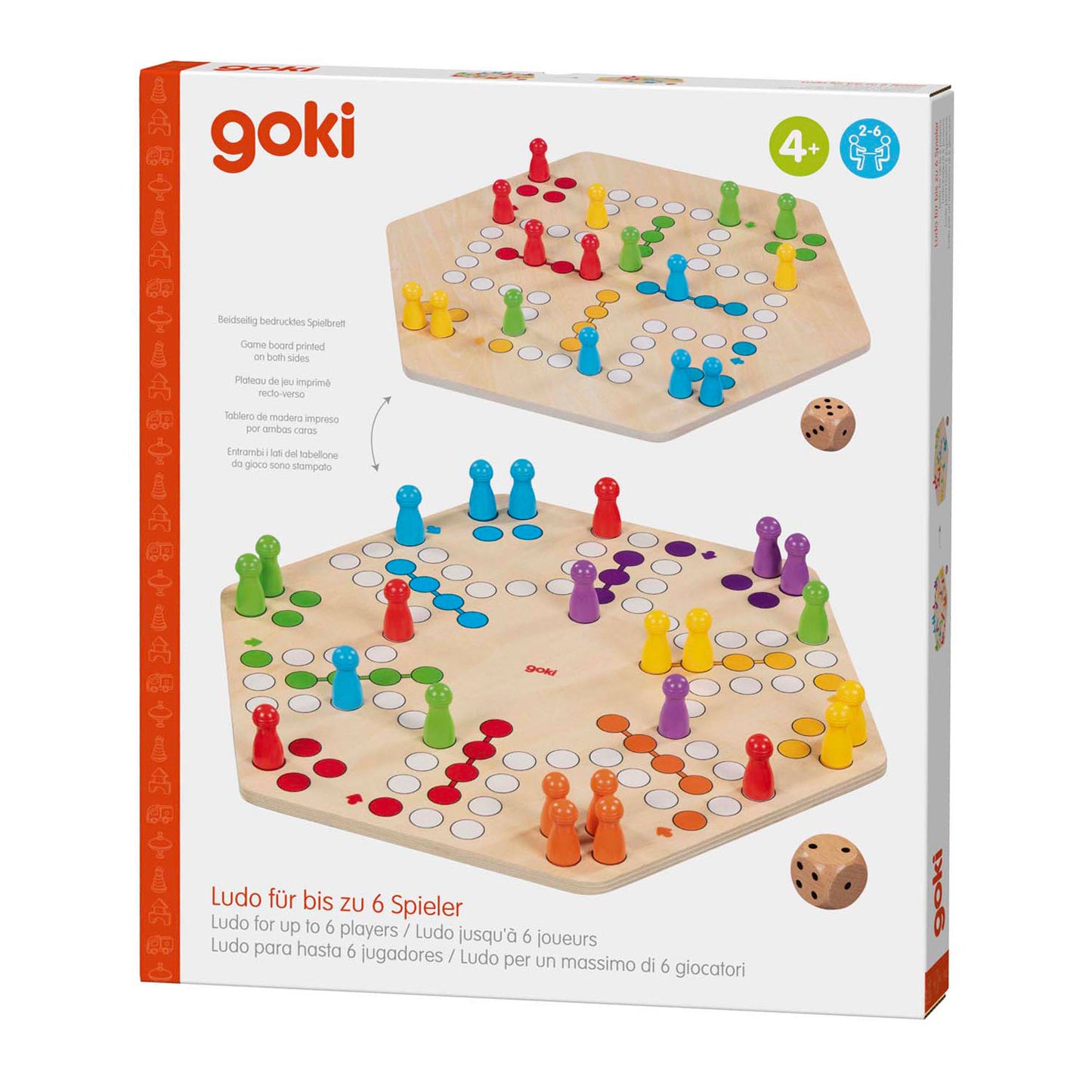 Goki Wooden Ludo Game 6 giocatori