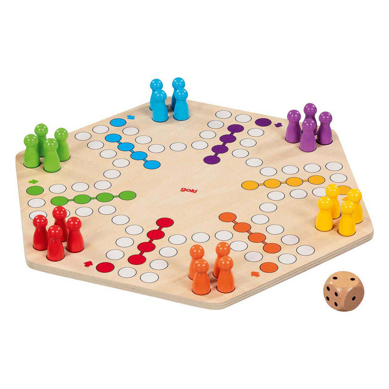 Goki Wooden Ludo Game 6 giocatori