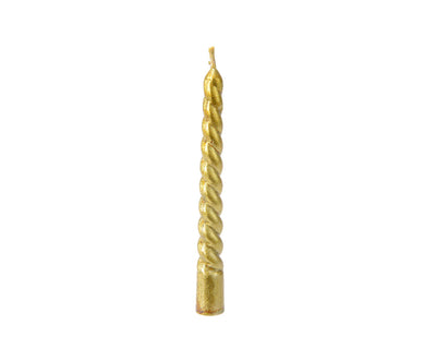 Decoris candle swirl gold h10cm set of 8 pcs.
