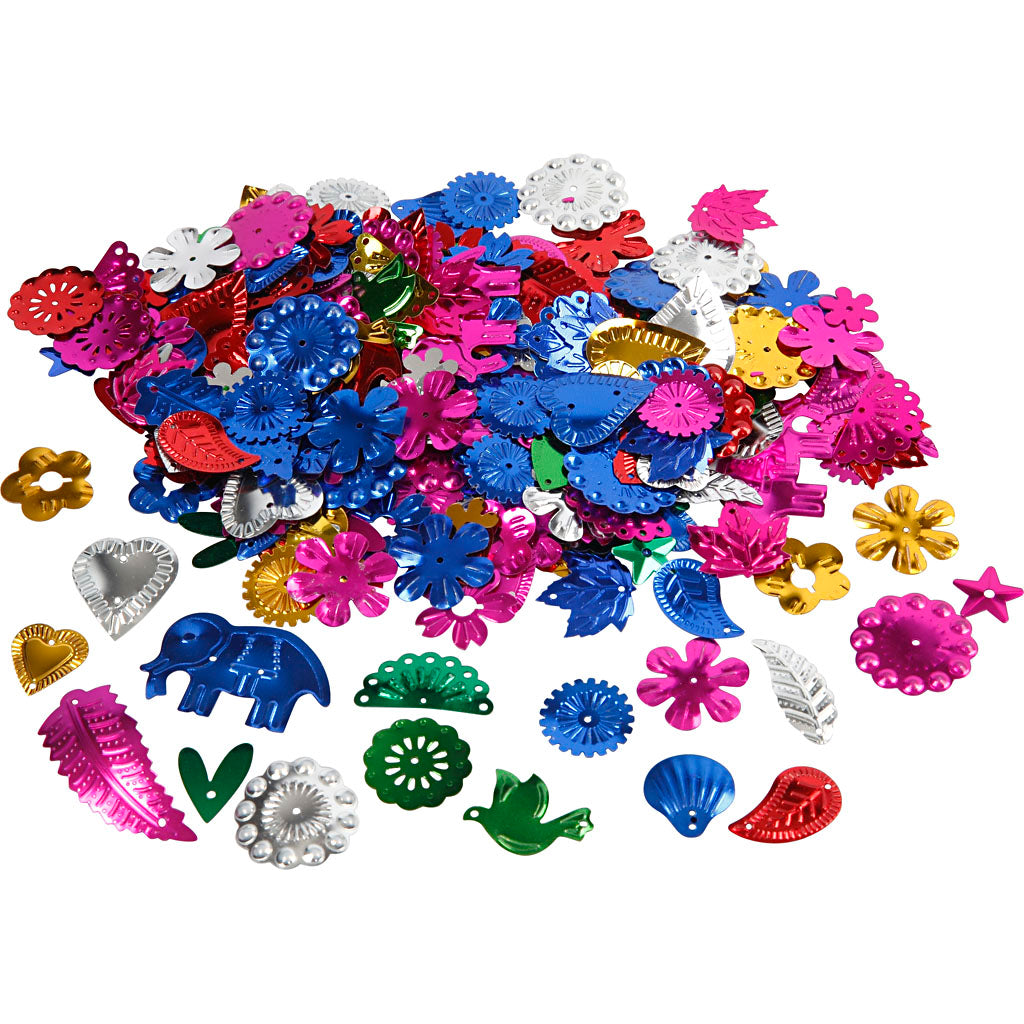 Paillettes Creativ company misura 15-45 mm colori forti 400 gr 1 scatola