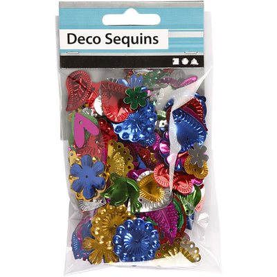 Paillettes Creativ company, misura 15-45 mm, colori forti, 30 gr 1 scatola